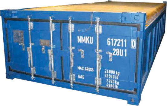 1CX open top container with rotary beam and canopy (height 864 mm), gross weight 24000 kg